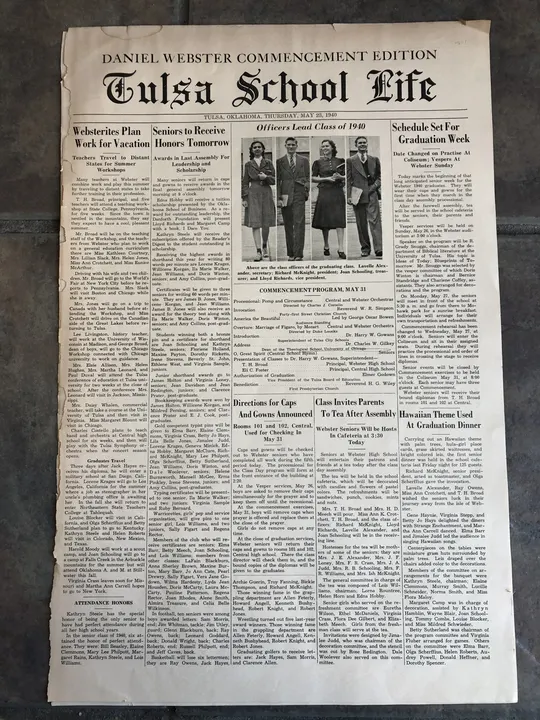 Photographed newspaper page: another commencement edition — front page.